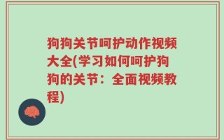 狗狗关节呵护动作视频大全(学习如何呵护狗狗的关节：全面视频教程)