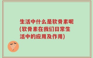 生活中什么是软骨素呢(软骨素在我们日常生活中的应用及作用)