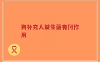 狗补充人益生菌有何作用