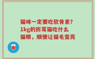 猫咪一定要吃软骨素？1kg的折耳猫吃什么猫粮，顺便让猫毛变亮
