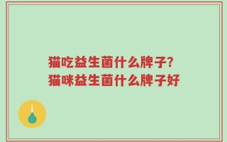 猫吃益生菌什么牌子？猫咪益生菌什么牌子好