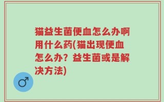 猫益生菌便血怎么办啊用什么药(猫出现便血怎么办？益生菌或是解决方法)