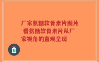 厂家氨糖软骨素片图片 看氨糖软骨素片从厂家视角的直观呈现