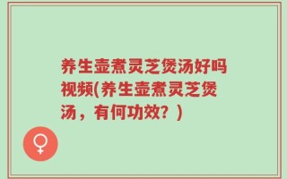 养生壶煮灵芝煲汤好吗视频(养生壶煮灵芝煲汤，有何功效？)