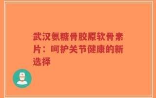 武汉氨糖骨胶原软骨素片：呵护关节健康的新选择