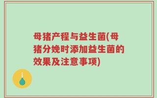 母猪产程与益生菌(母猪分娩时添加益生菌的效果及注意事项)