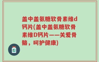 盖中盖氨糖软骨素维d钙片(盖中盖氨糖软骨素维D钙片——关爱骨骼，呵护健康)