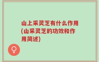 山上采灵芝有什么作用(山采灵芝的功效和作用简述)