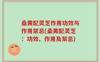 桑黄配灵芝作用功效与作用禁忌(桑黄配灵芝：功效、作用及禁忌)