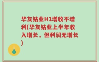 华友钴业H1增收不增利(华友钴业上半年收入增长，但利润无增长)