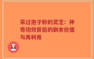 采过孢子粉的灵芝：神奇功效背后的剩余价值与再利用