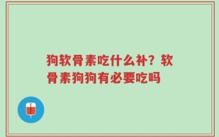 狗软骨素吃什么补？软骨素狗狗有必要吃吗
