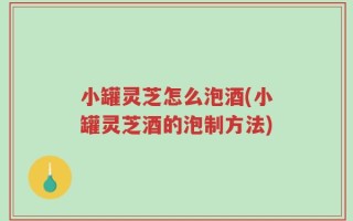 小罐灵芝怎么泡酒(小罐灵芝酒的泡制方法)