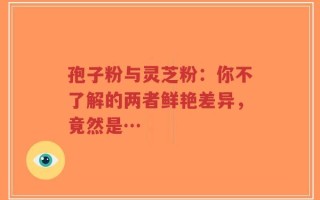 孢子粉与灵芝粉：你不了解的两者鲜艳差异，竟然是…