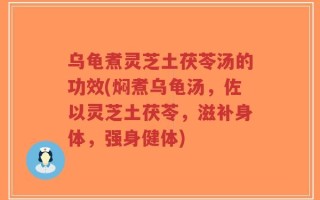 乌龟煮灵芝土茯苓汤的功效(焖煮乌龟汤，佐以灵芝土茯苓，滋补身体，强身健体)