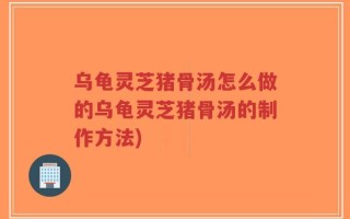 乌龟灵芝猪骨汤怎么做的乌龟灵芝猪骨汤的制作方法)