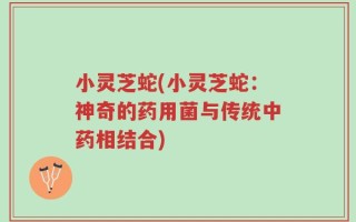 小灵芝蛇(小灵芝蛇：神奇的药用菌与传统中药相结合)