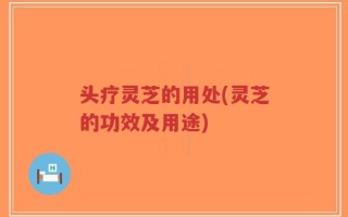 头疗灵芝的用处(灵芝的功效及用途)