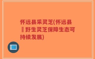 怀远县采灵芝(怀远县採野生灵芝保障生态可持续发展)