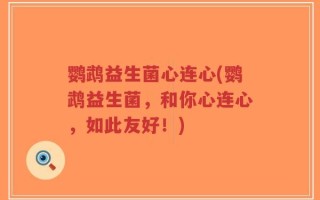 鹦鹉益生菌心连心(鹦鹉益生菌，和你心连心，如此友好！)