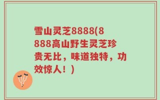 雪山灵芝8888(8888高山野生灵芝珍贵无比，味道独特，功效惊人！)