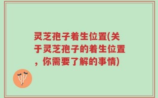 灵芝孢子着生位置(关于灵芝孢子的着生位置，你需要了解的事情)