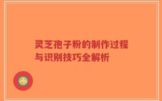 灵芝孢子粉的制作过程与识别技巧全解析
