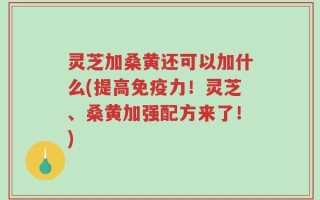 灵芝加桑黄还可以加什么(提高免疫力！灵芝、桑黄加强配方来了！)