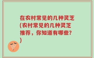 在农村常见的几种灵芝(农村常见的几种灵芝推荐，你知道有哪些？)