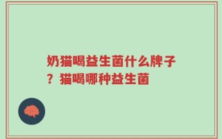 奶猫喝益生菌什么牌子？猫喝哪种益生菌