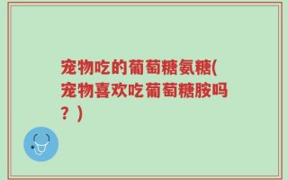 宠物吃的葡萄糖氨糖(宠物喜欢吃葡萄糖胺吗？)