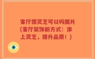 客厅摆灵芝可以吗图片(客厅装饰新方式：添上灵芝，提升品质！)