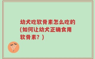 幼犬吃软骨素怎么吃的(如何让幼犬正确食用软骨素？)