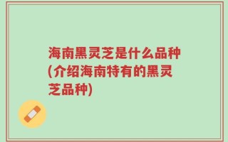 海南黑灵芝是什么品种(介绍海南特有的黑灵芝品种)