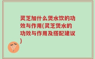 灵芝加什么煲水饮的功效与作用(灵芝煲水的功效与作用及搭配建议)