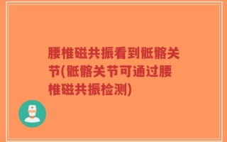 腰椎磁共振看到骶髂关节(骶髂关节可通过腰椎磁共振检测)