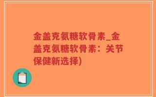 金盖克氨糖软骨素_金盖克氨糖软骨素：关节保健新选择)