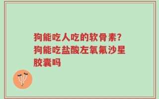 狗能吃人吃的软骨素？狗能吃盐酸左氧氟沙星胶囊吗