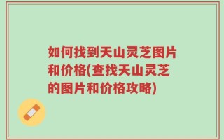如何找到天山灵芝图片和价格(查找天山灵芝的图片和价格攻略)