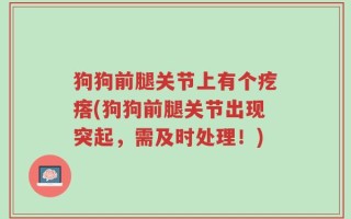 狗狗前腿关节上有个疙瘩(狗狗前腿关节出现突起，需及时处理！)