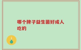 哪个牌子益生菌好成人吃的