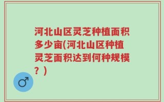 河北山区灵芝种植面积多少亩(河北山区种植灵芝面积达到何种规模？)