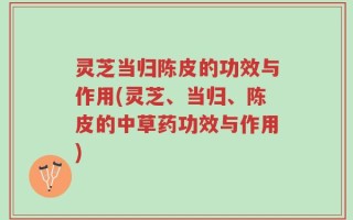 灵芝当归陈皮的功效与作用(灵芝、当归、陈皮的中草药功效与作用)