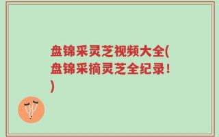 盘锦采灵芝视频大全(盘锦采摘灵芝全纪录！)