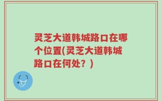 灵芝大道韩城路口在哪个位置(灵芝大道韩城路口在何处？)