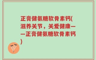 正膏健氨糖软骨素钙(滋养关节，关爱健康——正膏健氨糖软骨素钙)