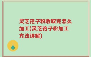 灵芝孢子粉收取完怎么加工(灵芝孢子粉加工方法详解)