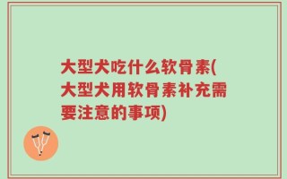 大型犬吃什么软骨素(大型犬用软骨素补充需要注意的事项)