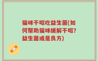猫咪干呕吃益生菌(如何帮助猫咪缓解干呕？益生菌或是良方)