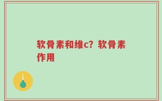 软骨素和维c？软骨素作用